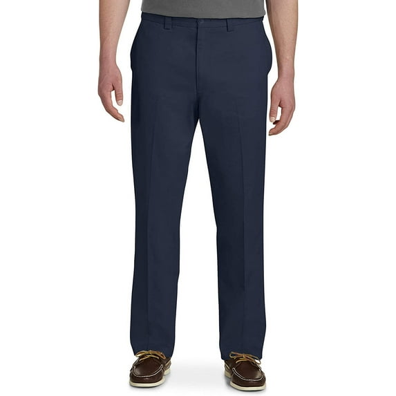 Harbor Bay by DXL Men's Big and Tall Waist-Relaxer Pants, New Navy, 50W X 28L