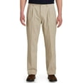 thumbnail image 1 of Harbor Bay by DXL Men's Big and Tall  Men's Big and Tall Waist-Relaxer Pleated Twill Pants, Khaki, 48 Regular/30 Inseam 48 x 30, 1 of 6