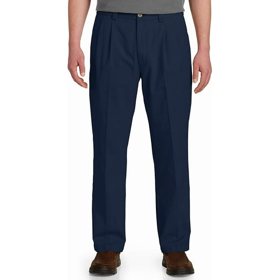 Harbor Bay by DXL Men's Big and Tall Men's Big and Tall Waist-Relaxer Pants, Navy, 48W X 28L 48 x 28