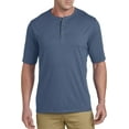 thumbnail image 1 of Harbor Bay by DXL Men's Big and Tall  Men's Big and Tall Wicking Jersey Henley Shirt, Captains Blue, 3XL, 1 of 6