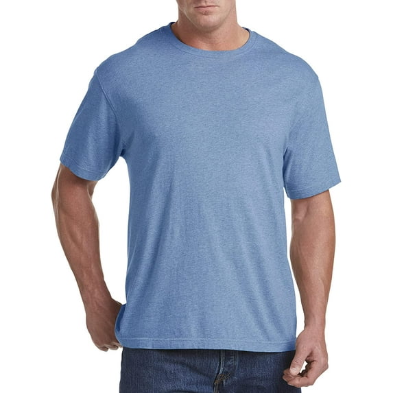 Harbor Bay by DXL Men's Big and Tall Men's Big and Tall Wicking Jersey No-Pocket Tee Shirt, Bright Blue Heather, 5XL Bright Blue Hthr