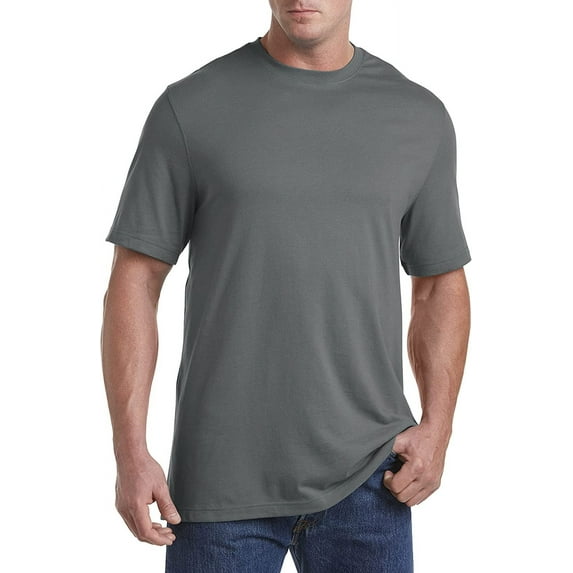 Harbor Bay by DXL Men's Big and Tall Wicking Jersey No-Pocket Tee Shirt, Castle Rock, 5XL