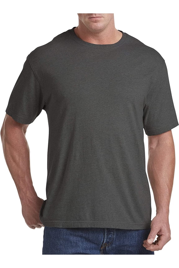 by DXL Men's Big and Tall Wicking Jersey No-Pocket Tee Shirt, Granite Heather, 1XL