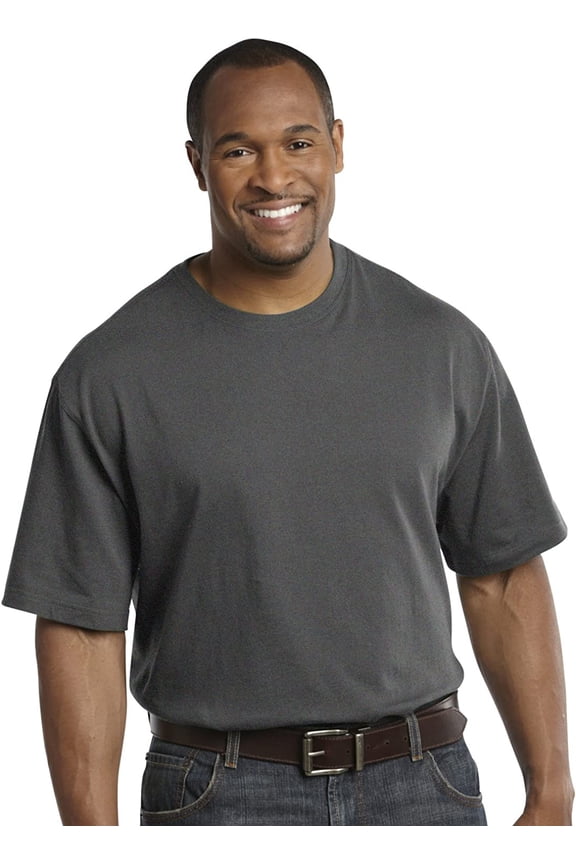 by DXL Men's Big and Tall Wicking Jersey No-Pocket Tee Shirt, Granite Heather, 8XL