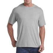 Harbor Bay by DXL Mens Big and Tall Wicking Jersey No-Pocket Tee Shirt, Grey Heather, 2XL