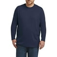 thumbnail image 1 of Harbor Bay by DXL Men's Big and Tall Wicking No-Pocket Long-Sleeve Tee Shirt, Peacoat Heather, 5XLTALL, 1 of 6