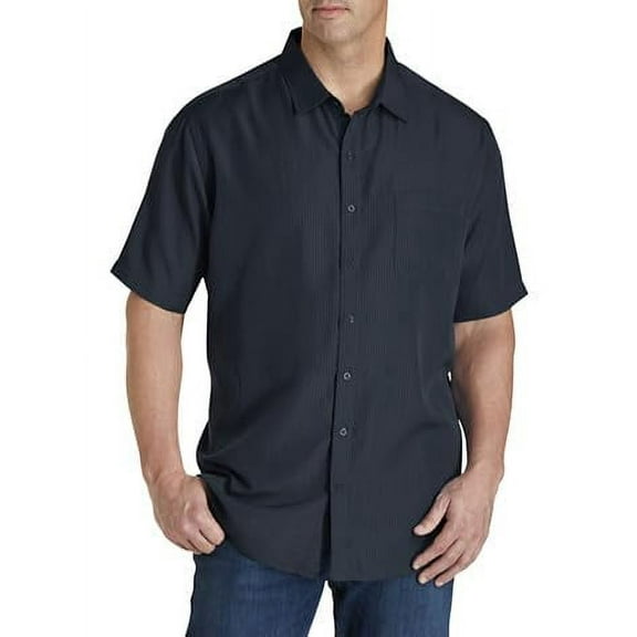 Microfiber Comfort Grid Sport Shirt Navy 6XLT