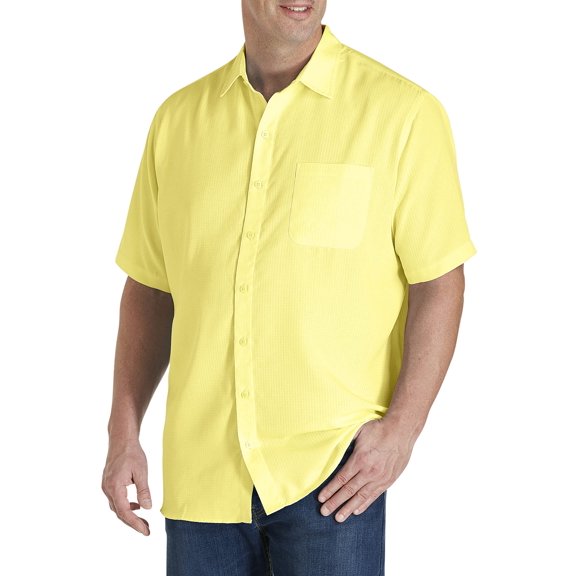 Microfiber Comfort Grid Sport Shirt Yellow 1XL