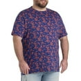 thumbnail image 1 of sweat resistant Leaf Print T-Shirt Red Blue 6XL, 1 of 3