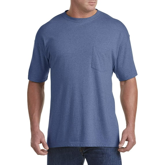 sweat resistant Pocket T-Shirt Bijou Blue Hthr 3XL
