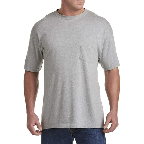 sweat resistant Pocket T-Shirt Grey Heather 5XLT
