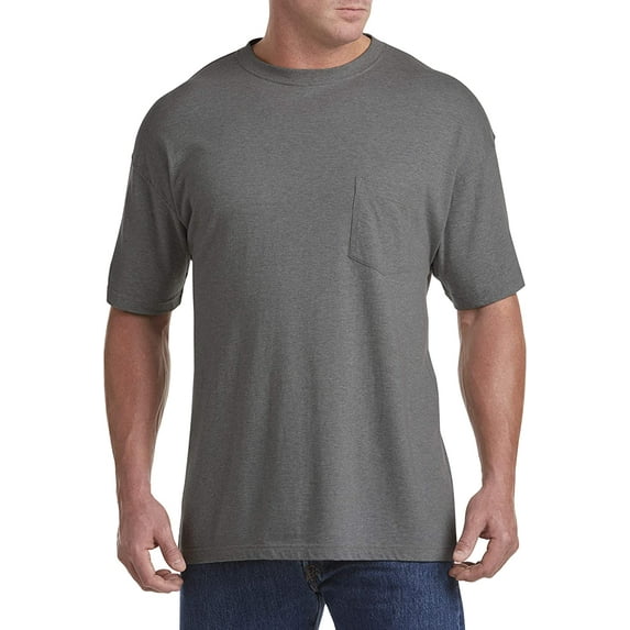 sweat resistant Pocket T-Shirt Med Grey Hthr 7XL