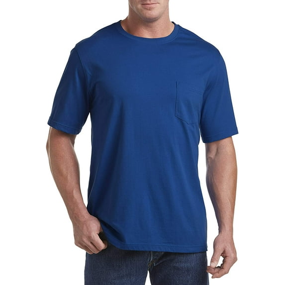 Harbor Bay by DXL Men's Big and Tall Moisture-Wicking Pocket T-Shirt Naviago Bay Marl 5XL