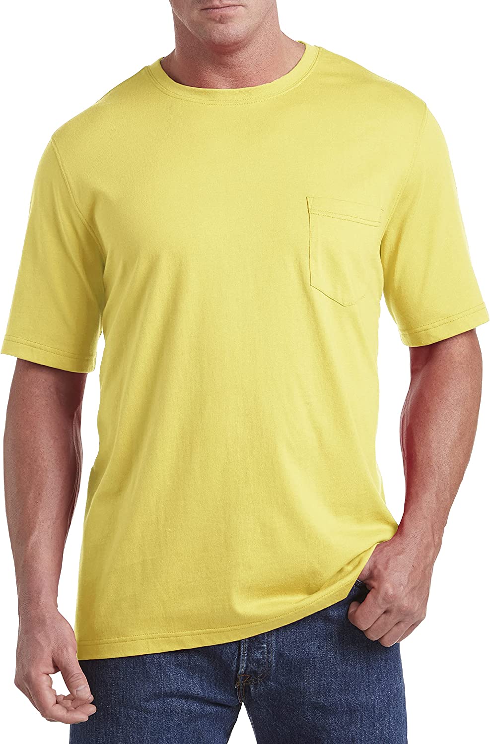 Harbor Bay Men's Big & Tall Moisture-Wicking Pocket T-Shirt - Med Grey Heather, 6XL