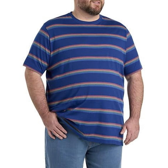 sweat resistant Striped T-Shirt Blue Multi 7XL