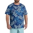 thumbnail image 1 of Multi Leaf Print T-Shirt Blue Multi 7XL, 1 of 3