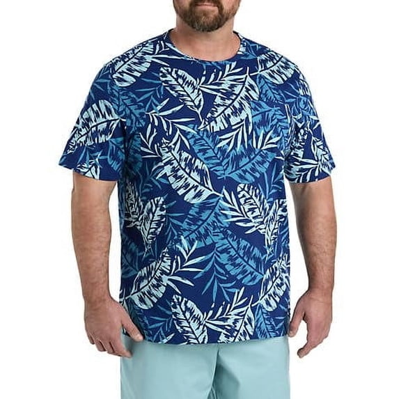 Multi Leaf Print T-Shirt Blue Multi 7XL