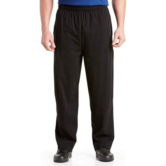 Open-Hemmed Jersey Pants Black 4XLT