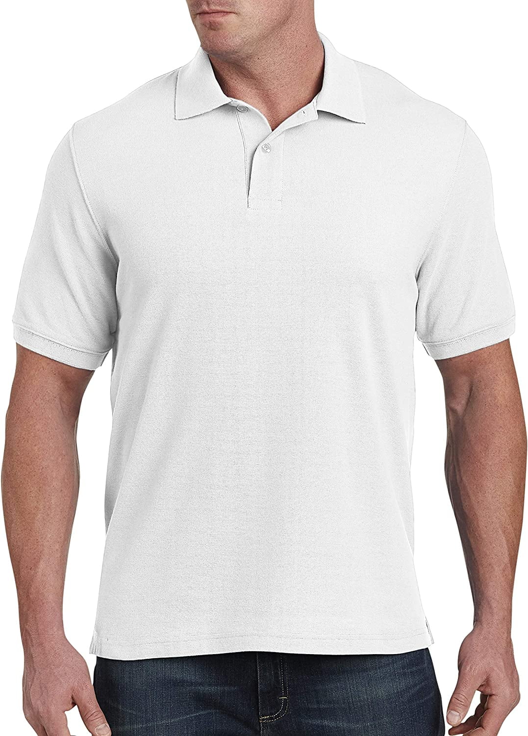 Piqué Polo Shirt White 7XL - Walmart.com