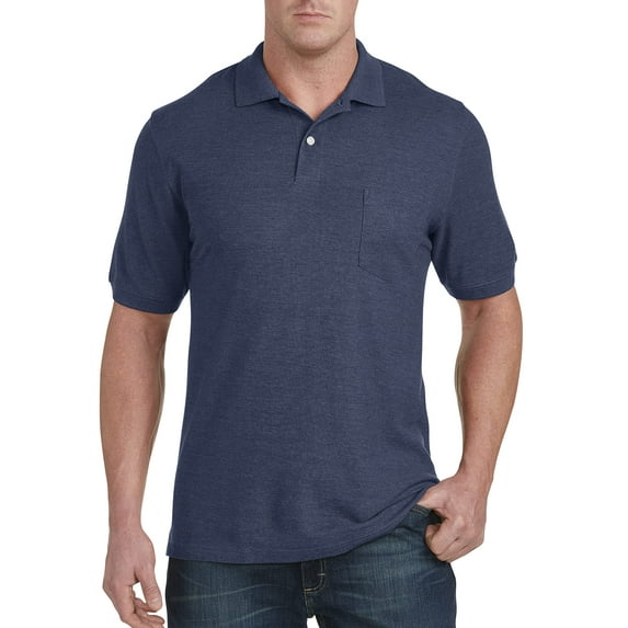 Pocket Piqué Polo Shirt Bijou Blue Hthr 5XL