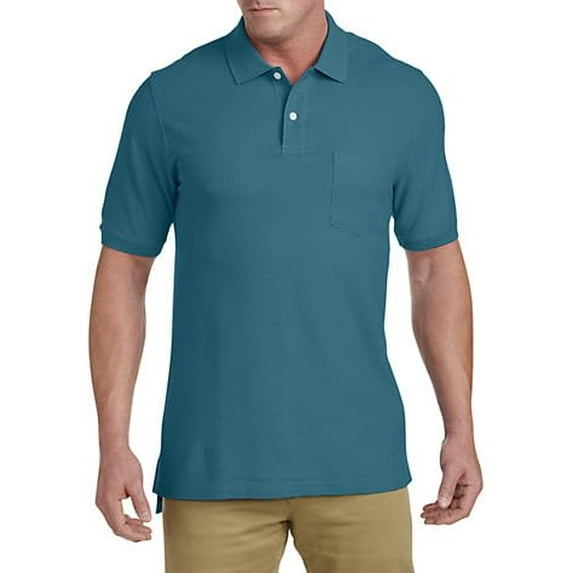 Pocket Piqué Polo Shirt Blue Coral 6XLT