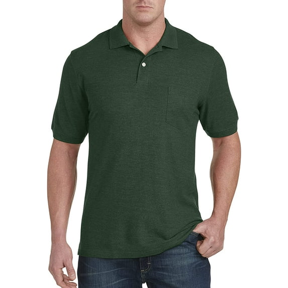 Pocket Piqué Polo Shirt Fern Green Heather 4XLT