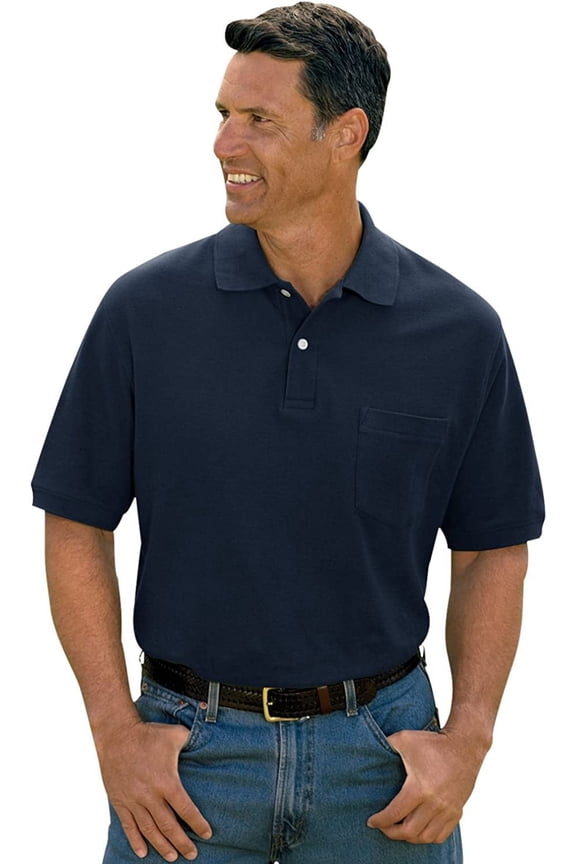 Pocket Piqué Polo Shirt Navy 1XLT