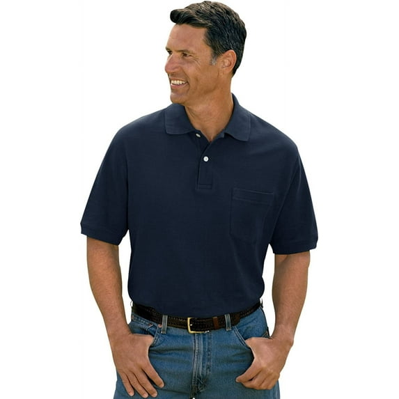 Pocket Piqué Polo Shirt Navy 4XLT