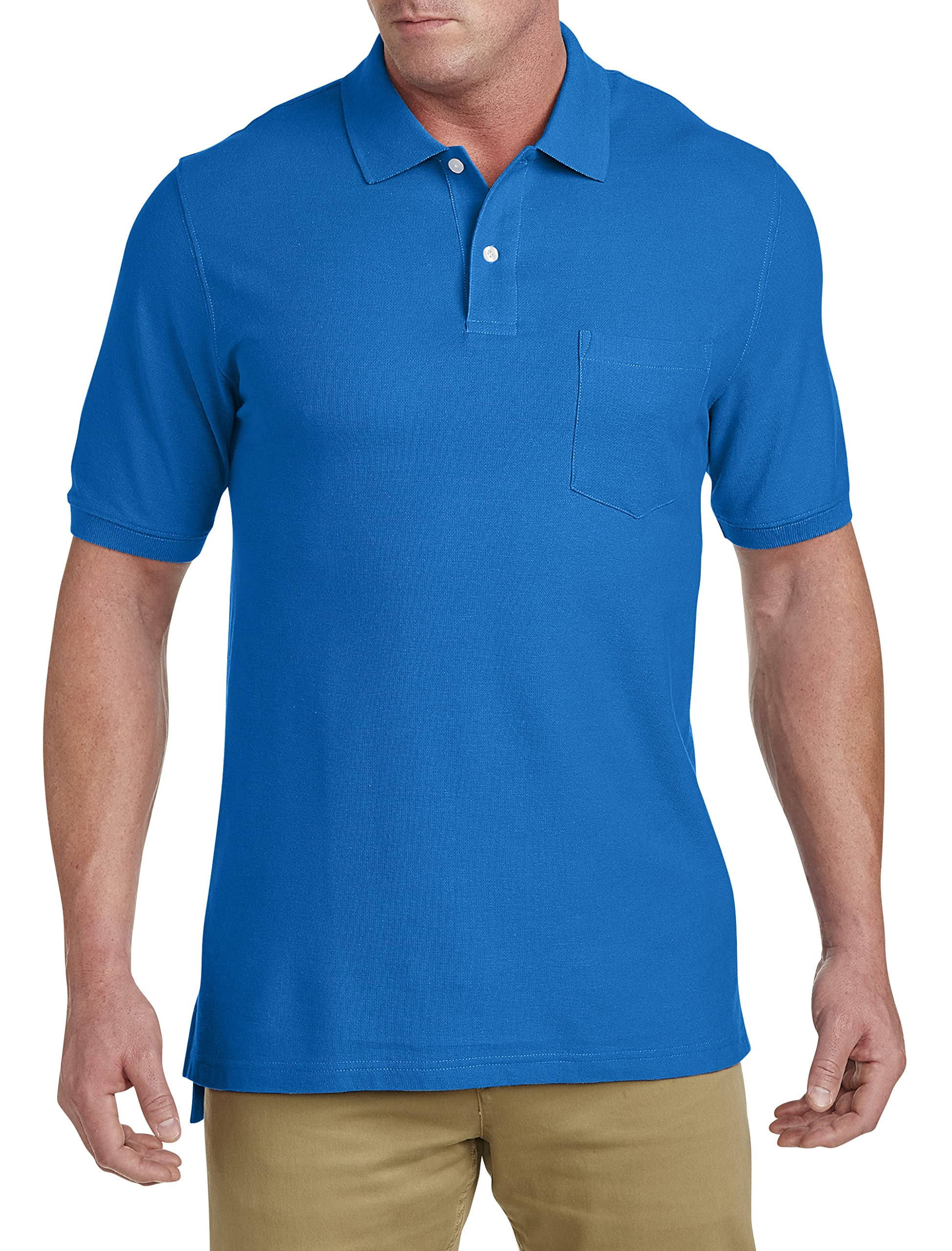 Harbor Bay by DXL Men s Big and Tall Pocket Pique Polo Shirt Cranberry Heather 3XL Walmart