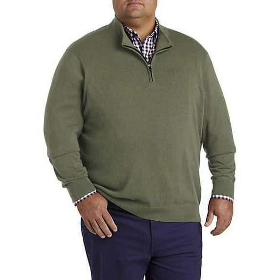 1/4-Zip Pullover Sweater Olive Night 6XL