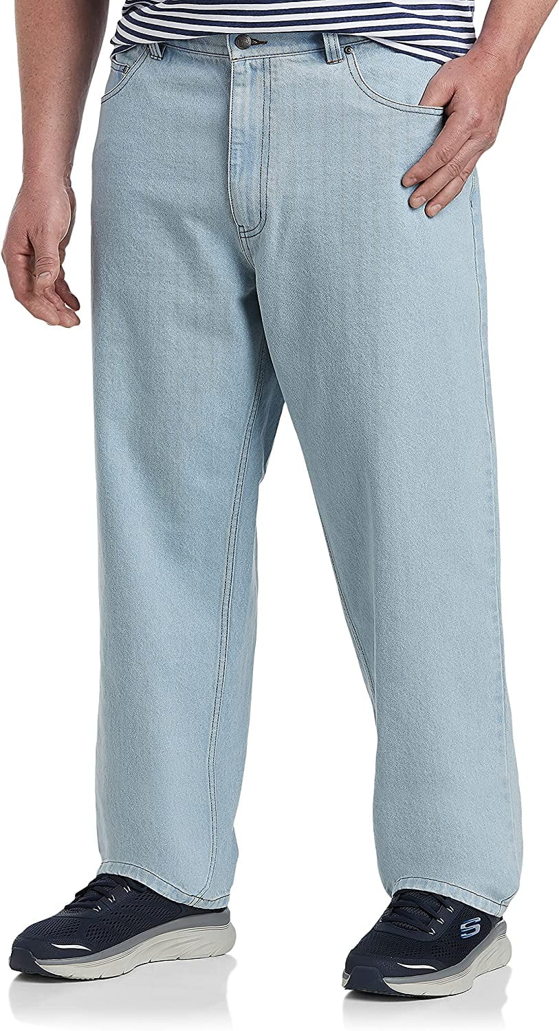 Harbor Bay by DXL Men's Big and Tall Rugged LooseFit Jeans, Light Wash