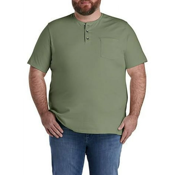 Slub Henley Shirt Olivine 4XLT