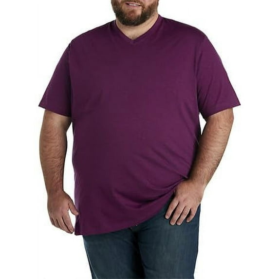 Slub Knit V-Neck T-Shirt Italian Plum 5XLT