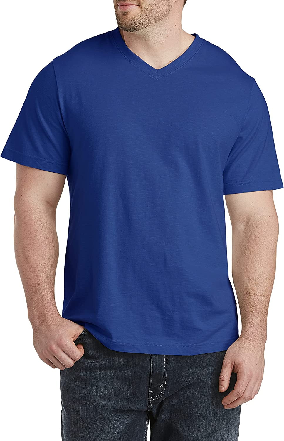 Harbor Bay by DXL Men's Big and Tall Slub Knit V-Neck T-Shirt