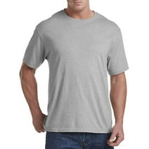 Harbor Bay by DXL Men's Big and Tall Wicking Jersey No-Pocket Tee Shirt, Grey Heather, 5XLTALL