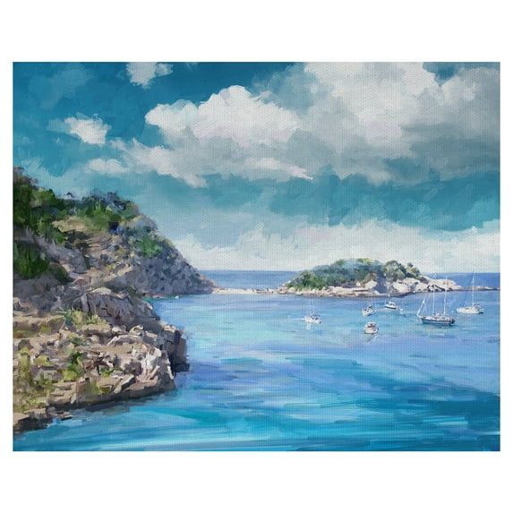 Harbor Blues by Studio Arts Canvas Art Print