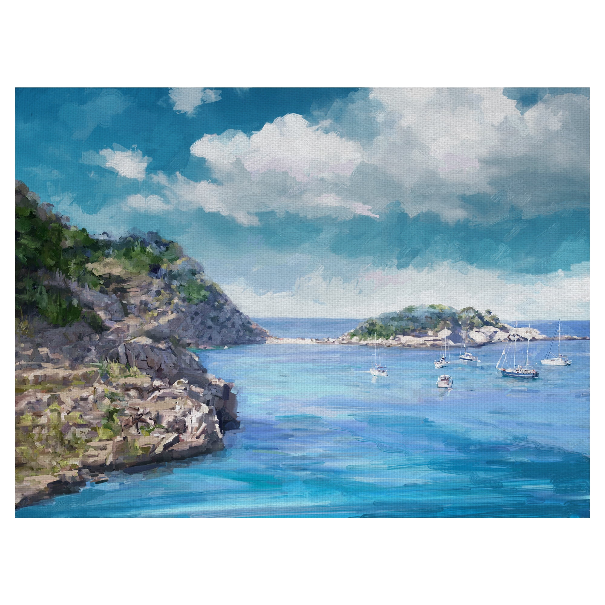 Harbor Blues by Studio Arts Canvas Art Print