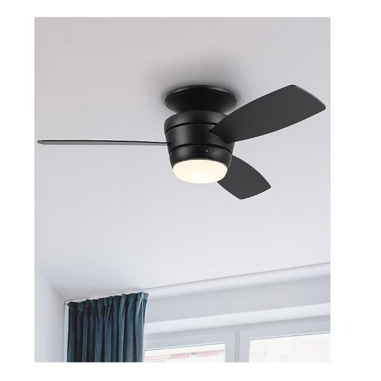 Harbor Breeze Mazon 44-Inches Matte Black with Black/Driftwood