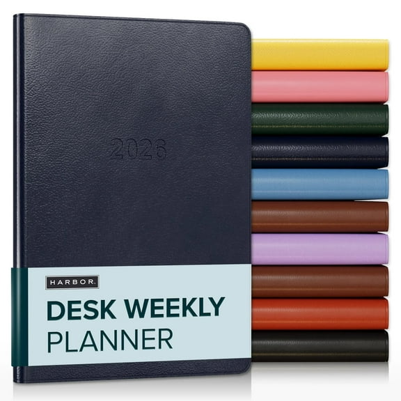 Harbor Desk Weekly Planner 2026 - Leida Navy - 8x5.5"