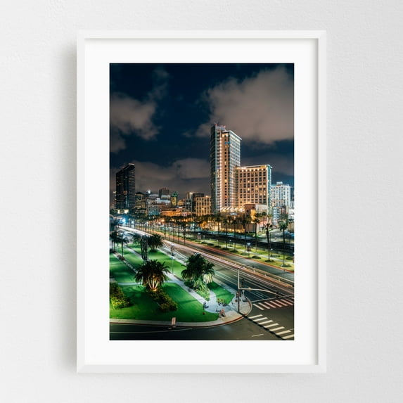 Harbor Drive, San Diego 02 - San Diego California Photography White Framed Wall Art Print 24 x 36 inches