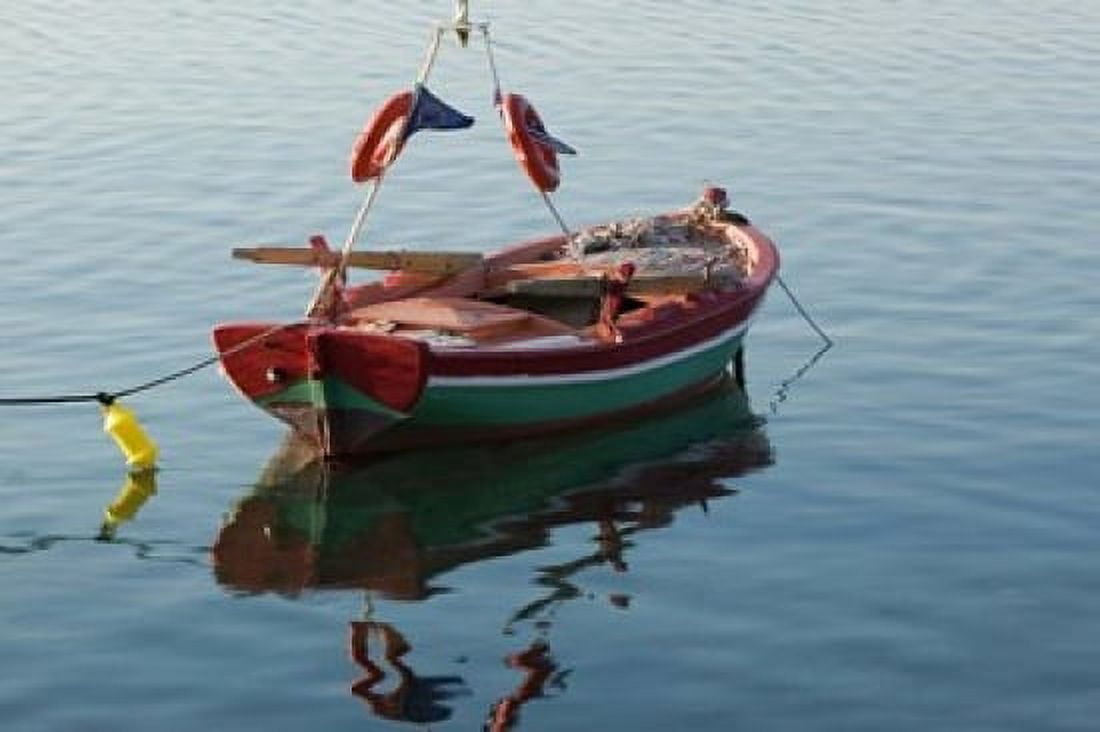Harbor Fishing Boat Lesvos Mytilini Aegean Islands Greece Canvas Art - Walter Bibikow DanitaDelimont (36 x 24)