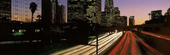 Harbor Freeway Los Angeles CA Canvas Art - Panoramic Images (36 x 12)