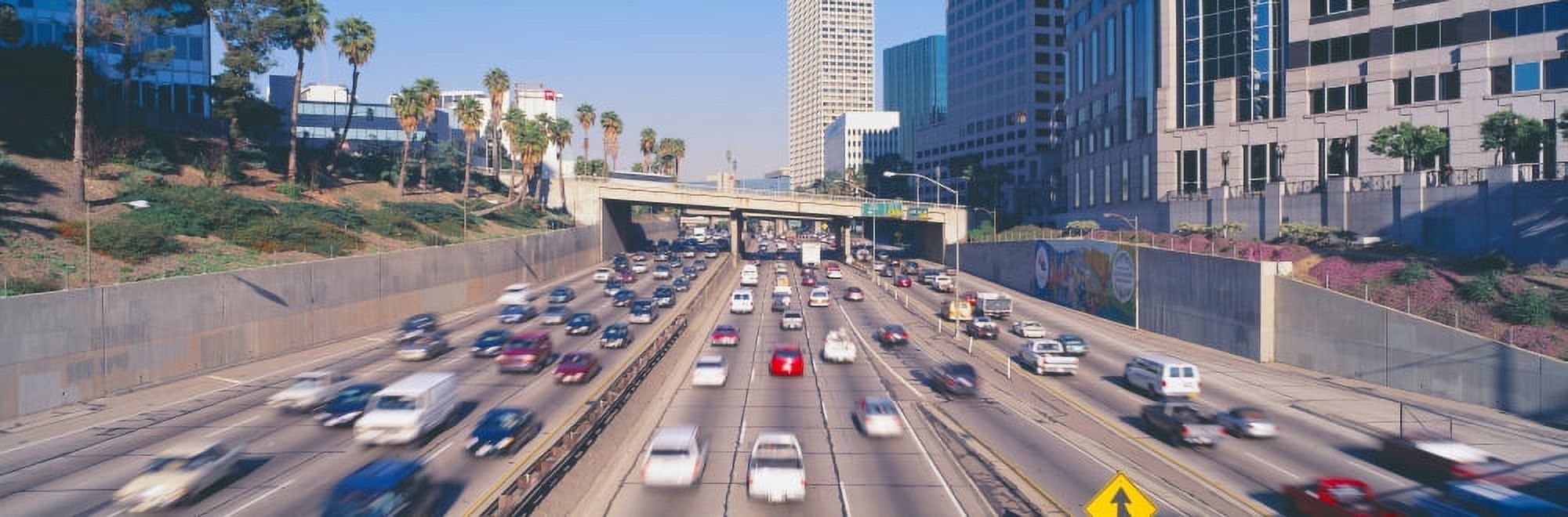 Harbor Freeway at Rush Hour Los Angeles California Canvas Art - Panoramic Images (27 x 9)