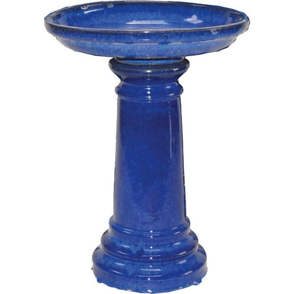Harbor Gardens BIRDBATH MED COBALT EASY SHIP