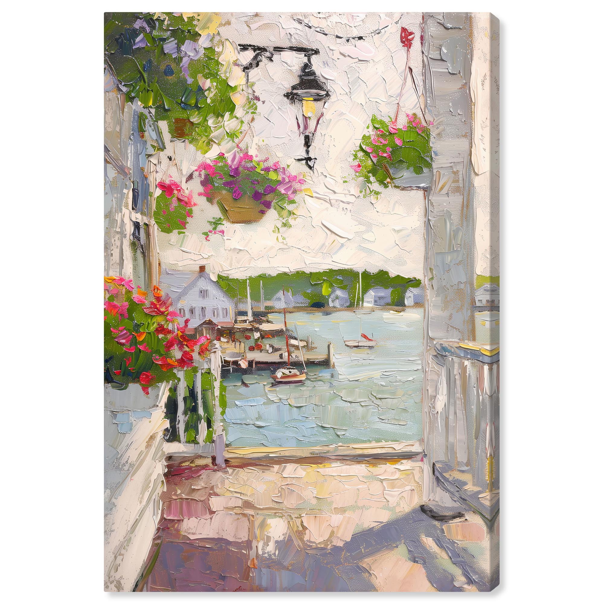Harbor Hideaway II Canvas Pastel Oil Paintings by Art Remedy, Gallery Wrapped, 16 x 24