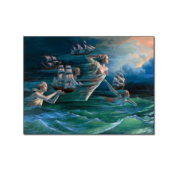 Harbor Of Hope - Michael Cheval Surreal Poster Vintage Oil On Canvas Wall Art Print Canvas Painting Posters And Prints Wall Art Pictures For Living Room Bedroom Decor