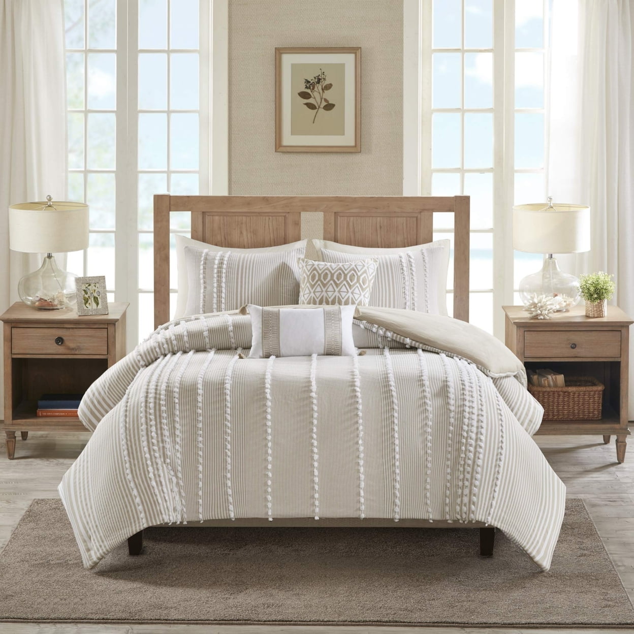 King White Cotton Yarn Dyed Comforter Set