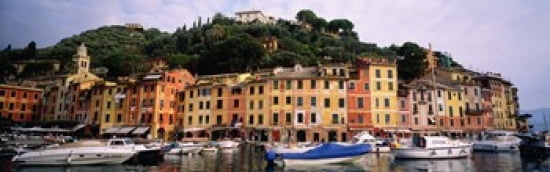 Harbor Houses Portofino Italy Canvas Art - Panoramic Images (36 x 12)