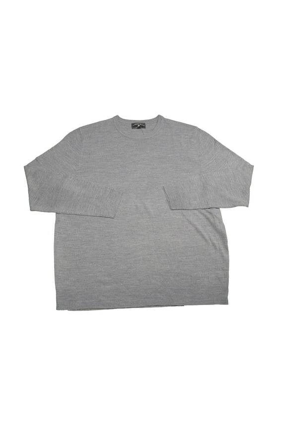 Mens Size X-Large Long Sleeve Crew Neck Sweater, Grey Marl