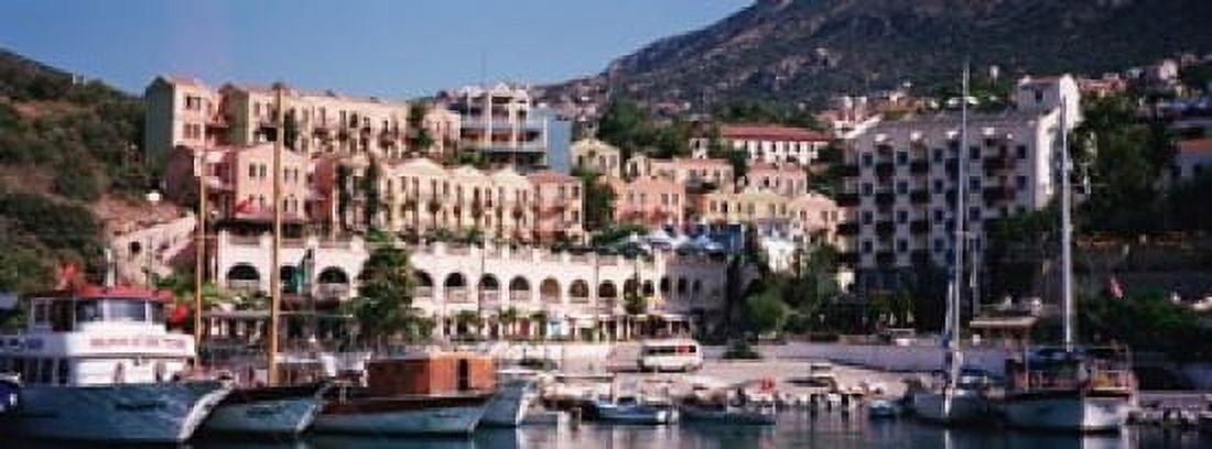 Harbor Kalkan Turkey Canvas Art - Panoramic Images (18 x 7)